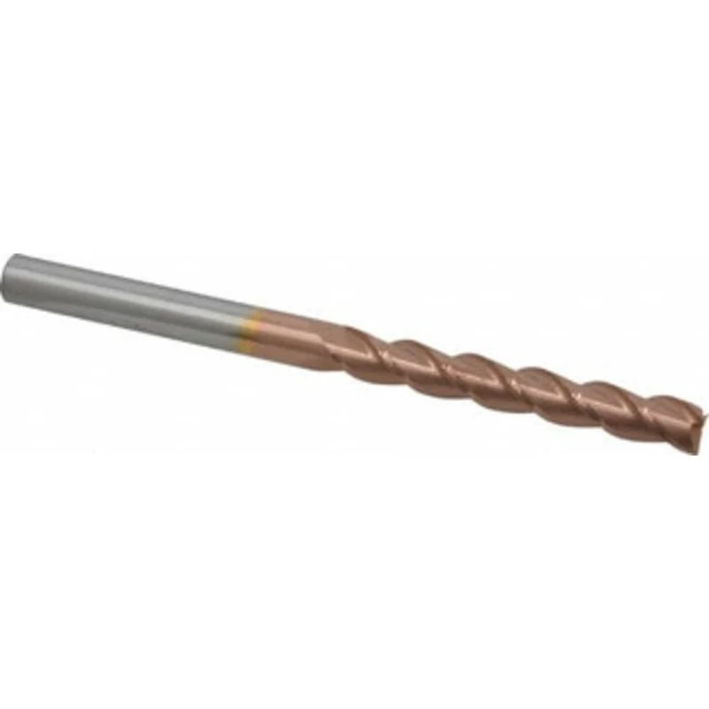 Accupro 7/16, 3 LOC, 7/16 Shank Diam, 6 OAL, 3 Flute, Solid Carbide Square End Mill Single End, TiCN Finish, Spiral F...